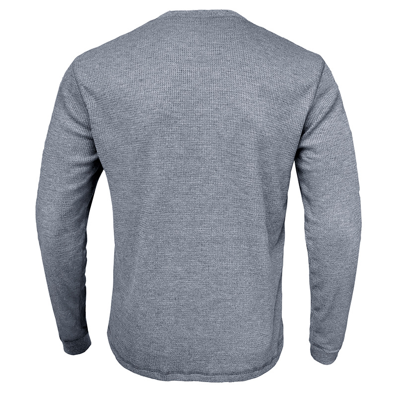 T-shirt décontracté à manches longues et col rond pour homme