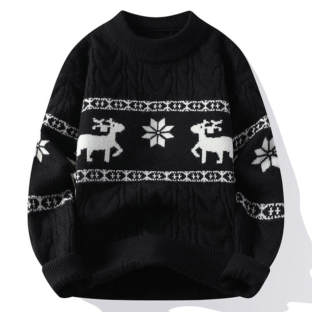 Weicher, kuscheliger Pullover mit weihnachtlichem Elchmuster