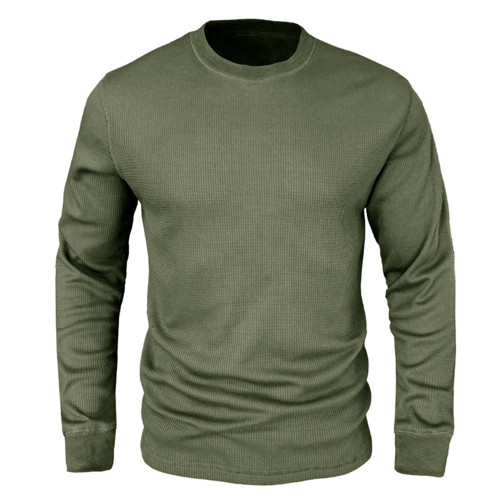 T-shirt décontracté à manches longues et col rond pour homme