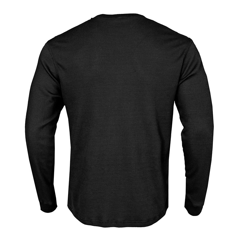 T-shirt décontracté à manches longues et col rond pour homme