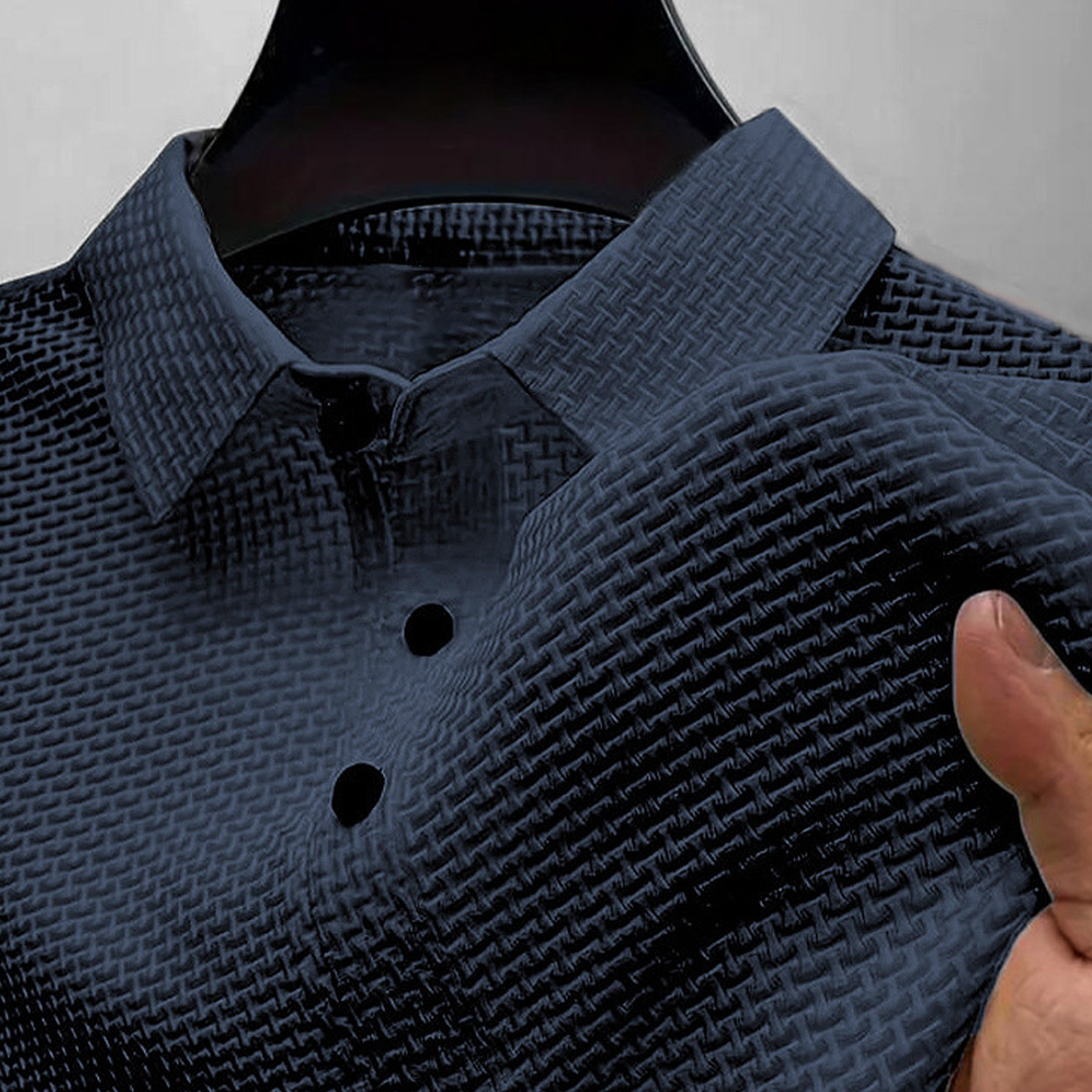 Kurzärmliges Poloshirt aus gestricktem Mesh für Herren