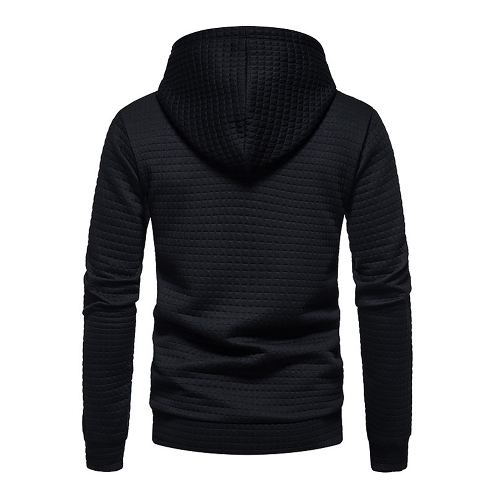 Langärmliges Herren-Sweatshirt mit Waffelmuster und Kapuze