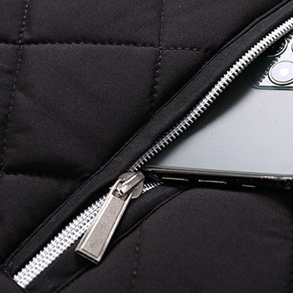 Warme Winterjacke aus verdicktem Samt für Herren mit Stehkragen