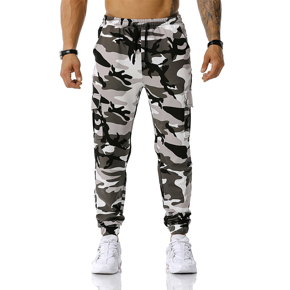 Pantalon décontracté multi-poches camouflage pour homme