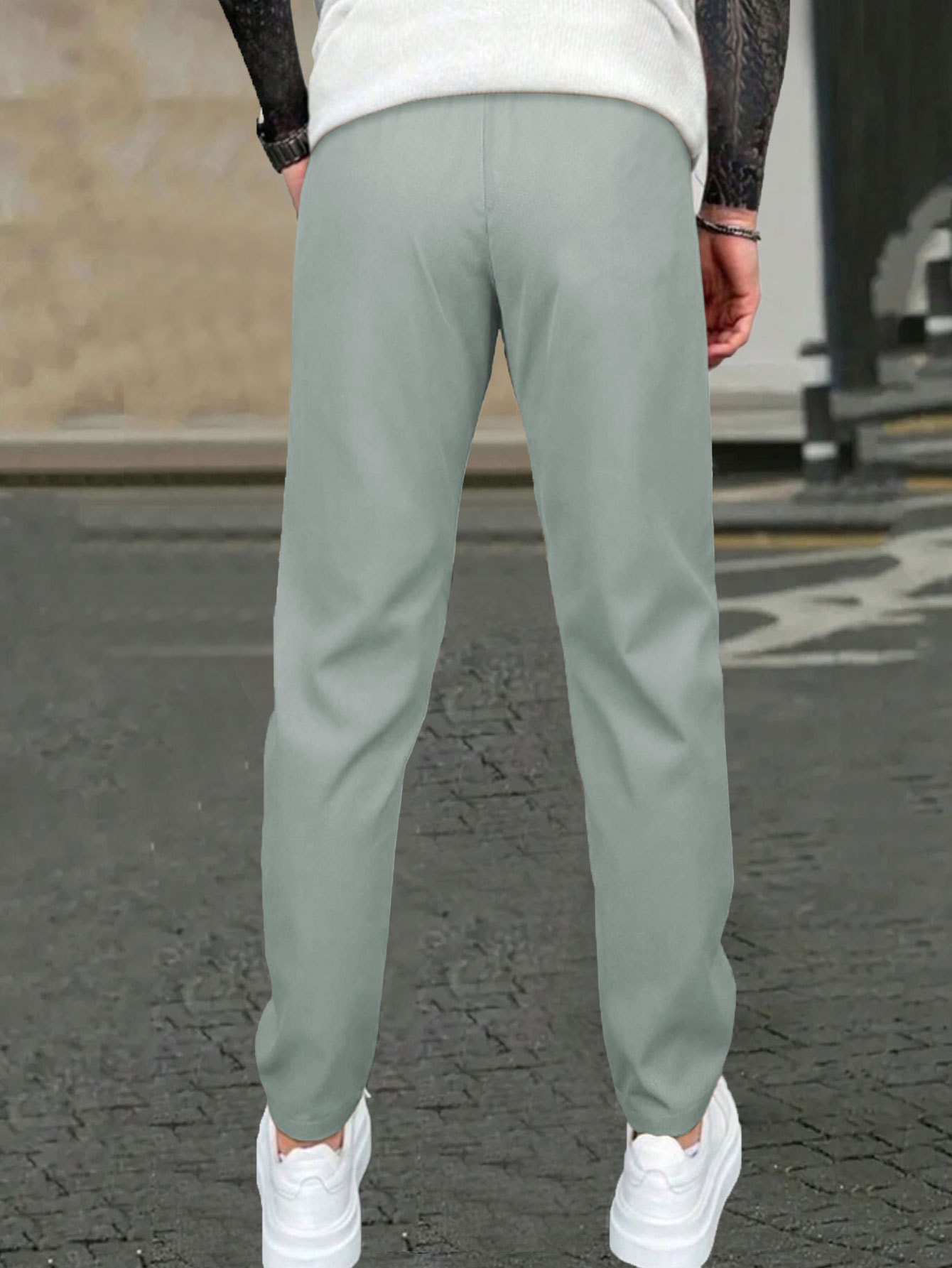 Pantalon décontracté simple de couleur unie pour hommes