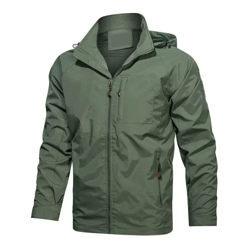 Veste imperméable décontractée à capuche amovible pour homme