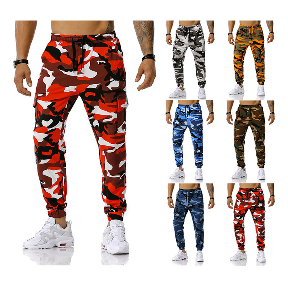 Pantalon décontracté multi-poches camouflage pour homme