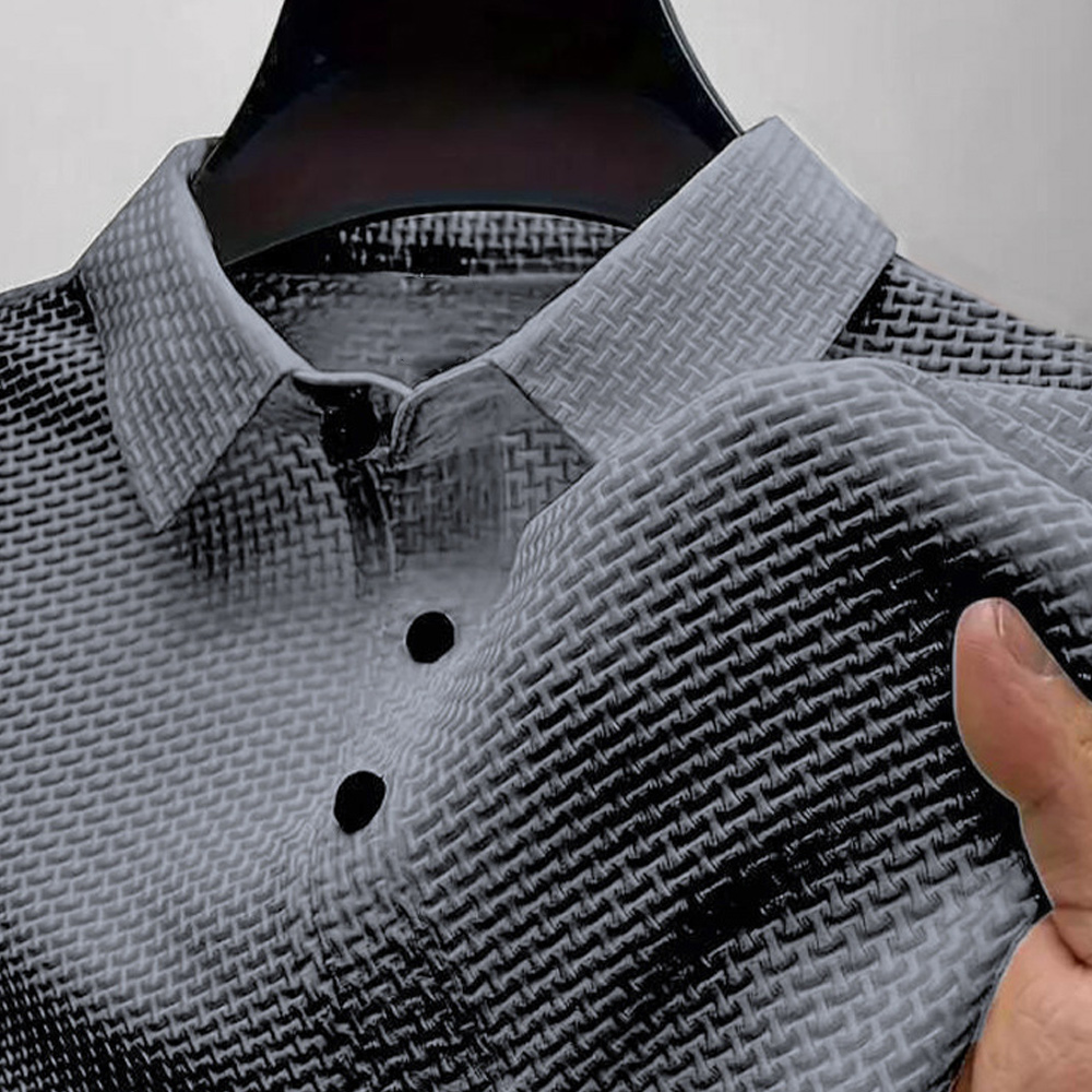 Kurzärmliges Poloshirt aus gestricktem Mesh für Herren