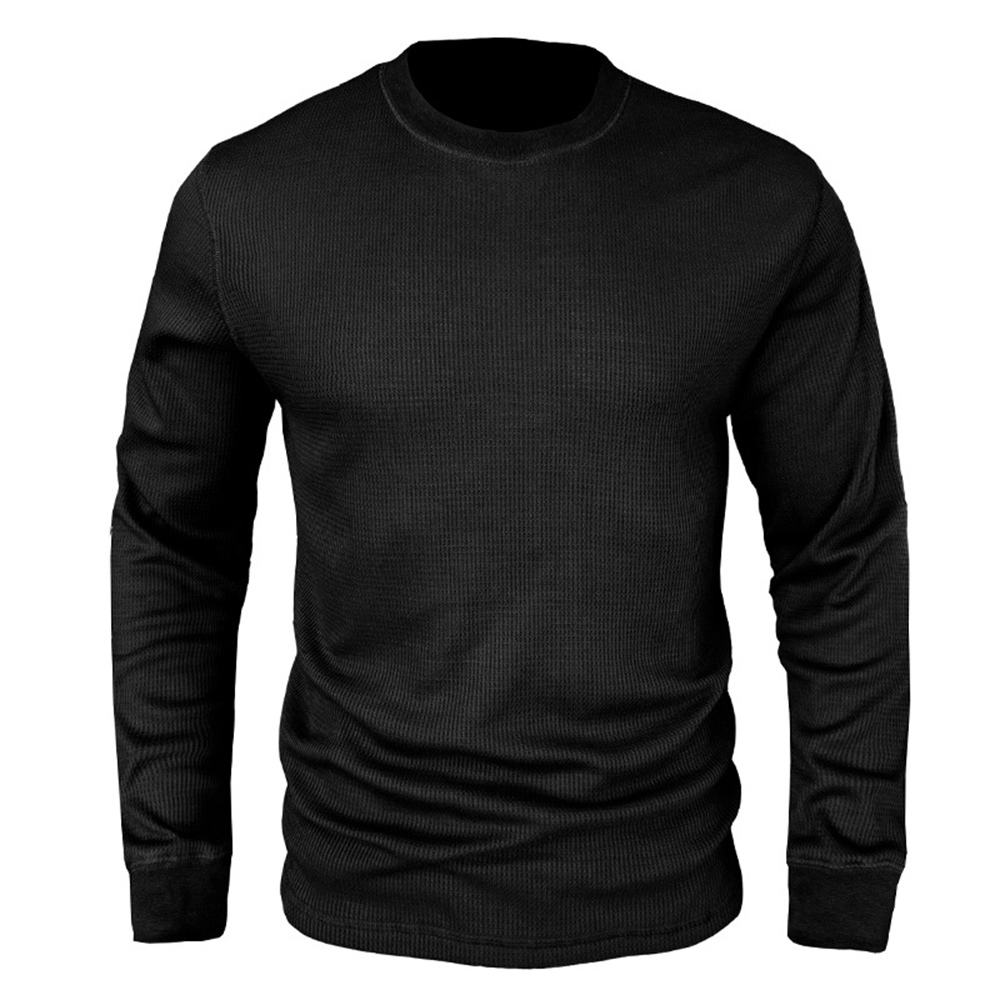 T-shirt décontracté à manches longues et col rond pour homme
