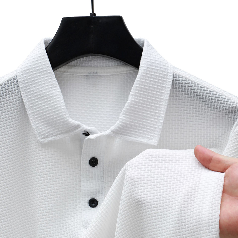 Kurzärmliges Poloshirt aus gestricktem Mesh für Herren