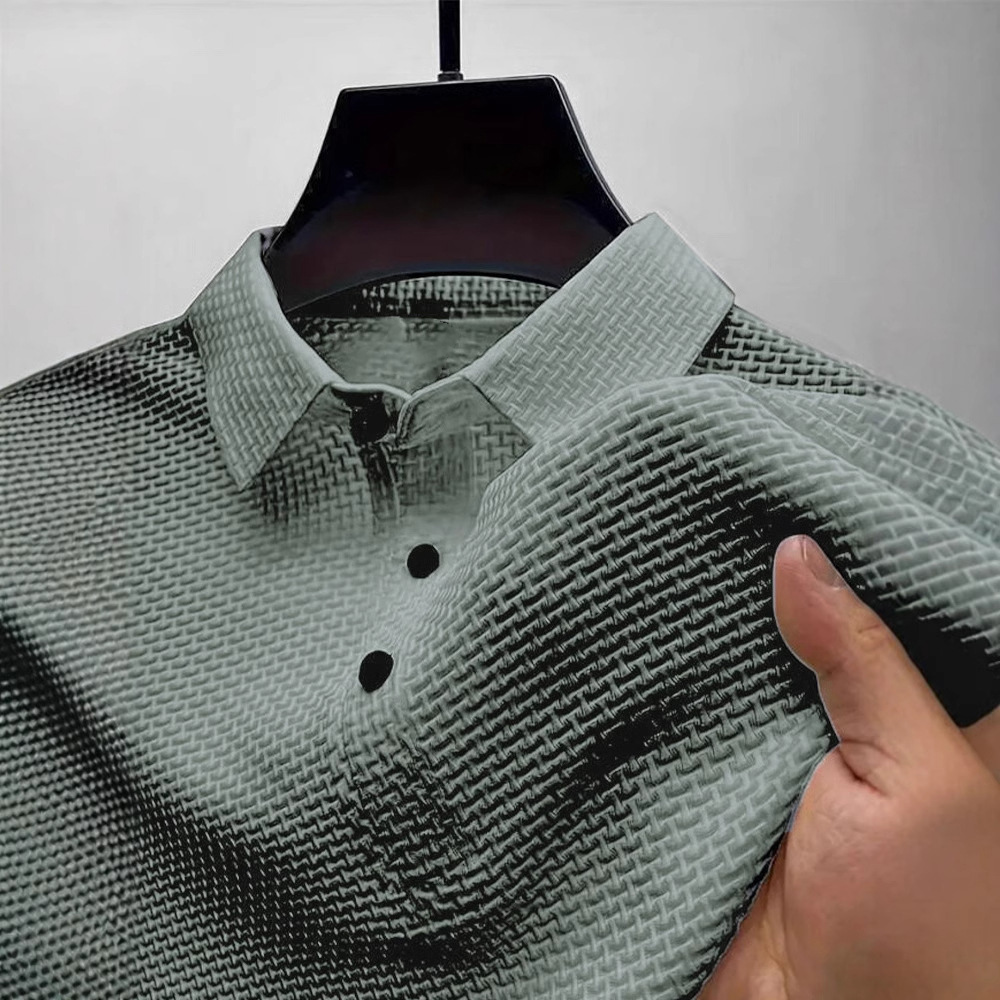 Kurzärmliges Poloshirt aus gestricktem Mesh für Herren