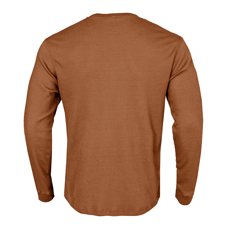 T-shirt décontracté à manches longues et col rond pour homme