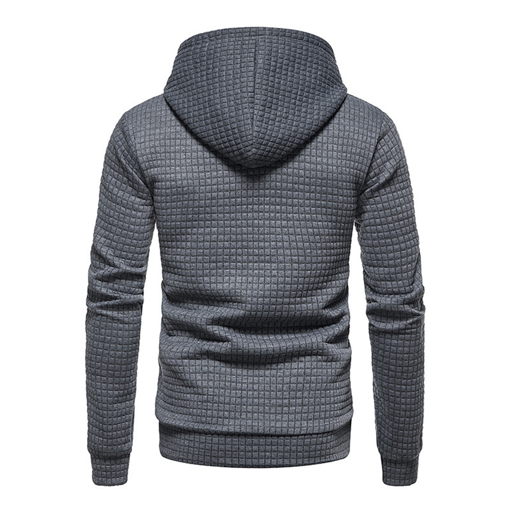 Langärmliges Herren-Sweatshirt mit Waffelmuster und Kapuze
