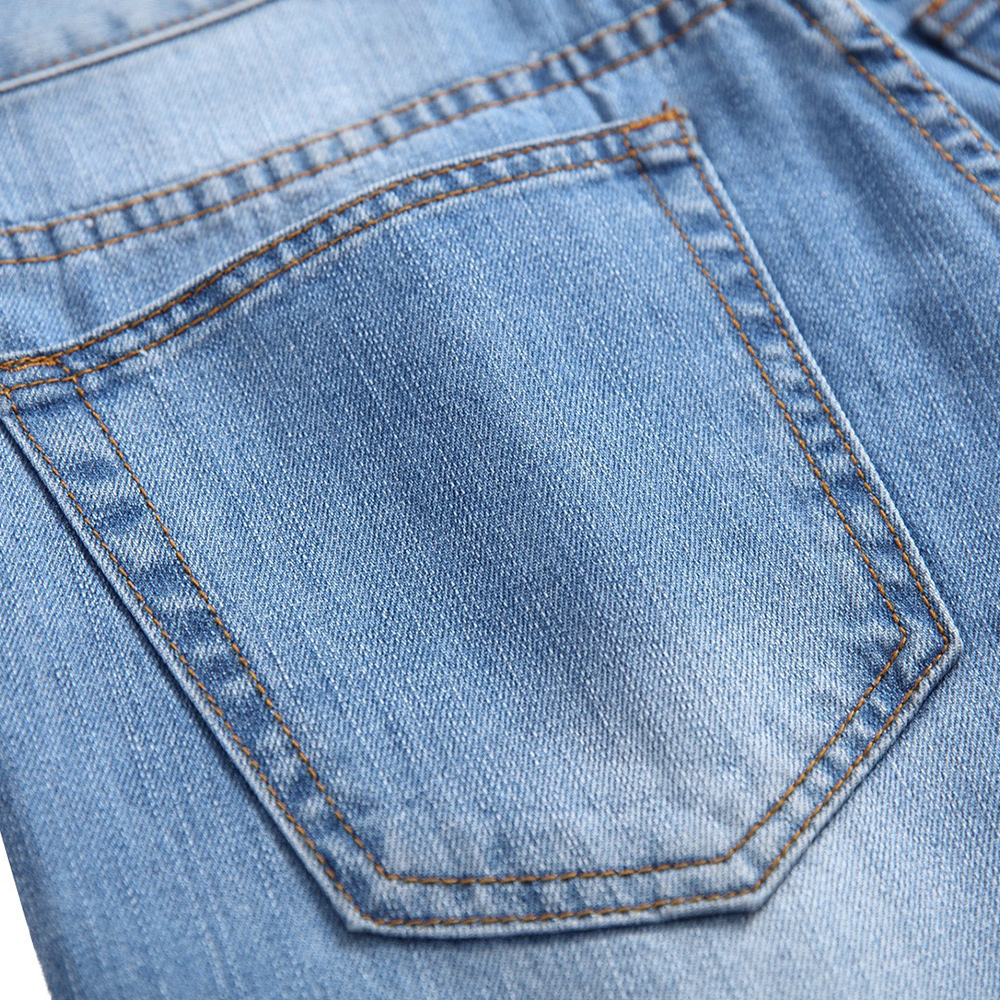 Stylische zerrissene Straight Slim Jeans für Herren