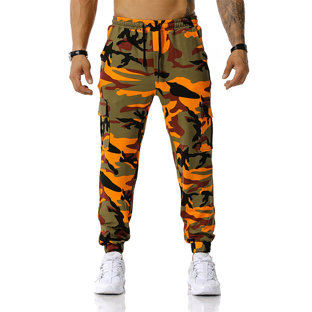 Pantalon décontracté multi-poches camouflage pour homme