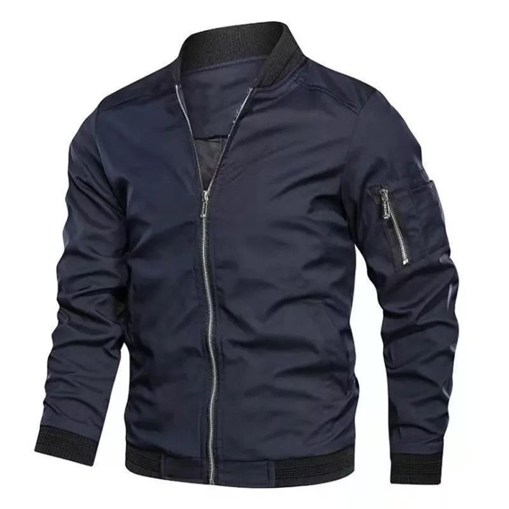 Veste décontractée à col montant et fermeture éclair pour homme