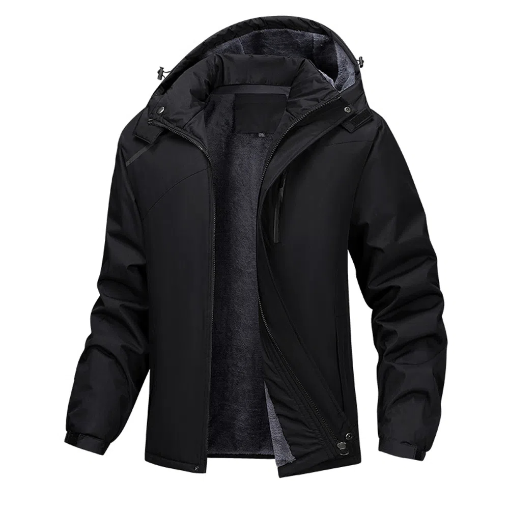 Veste polaire à capuche imperméable et coupe-vent pour homme