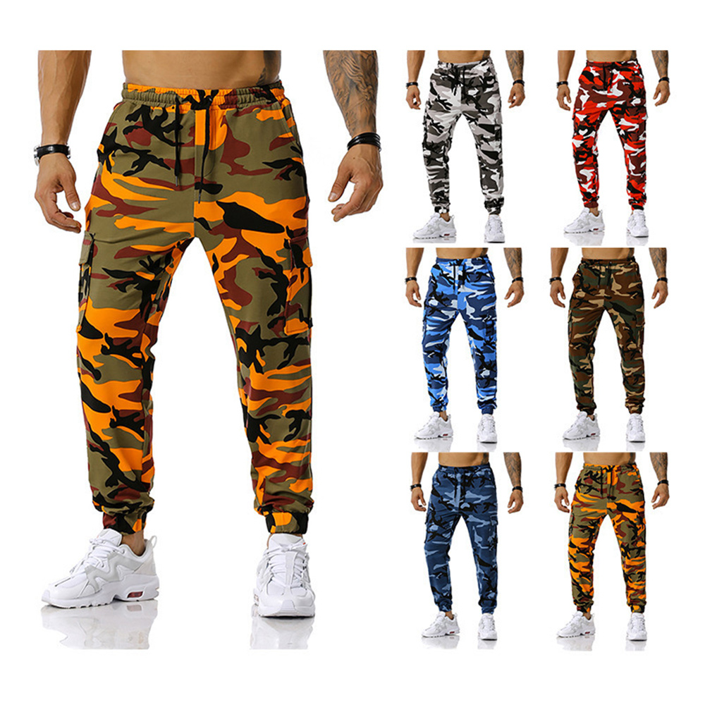 Pantalon décontracté multi-poches camouflage pour homme