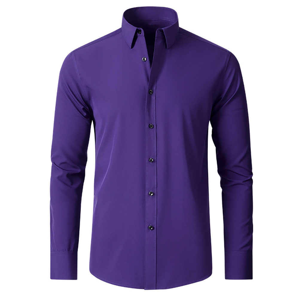 Chemise décontractée simple et extensible pour homme