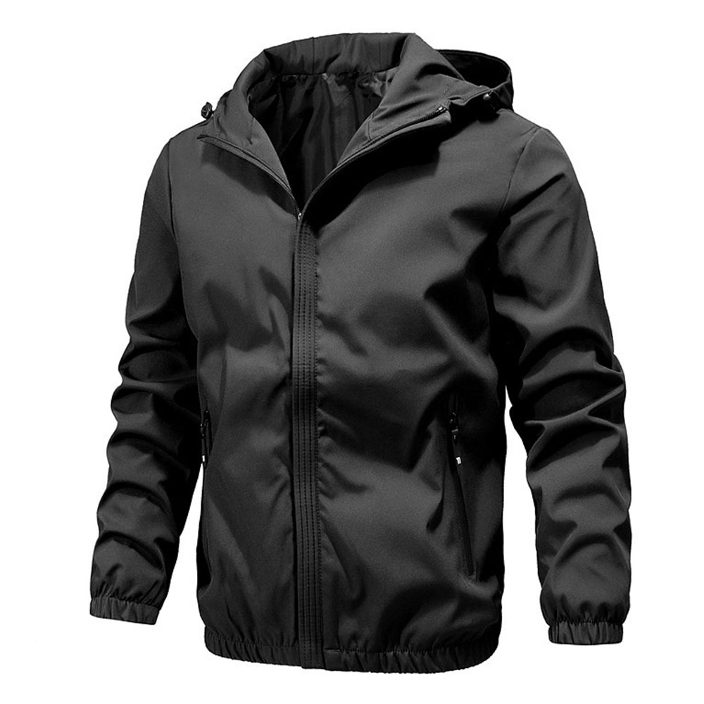 Veste décontractée à capuche simple pour homme