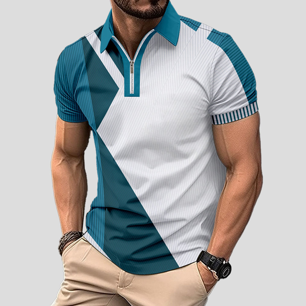 Modisches Poloshirt mit kurzen Ärmeln und farblich passendem Revers für Herren