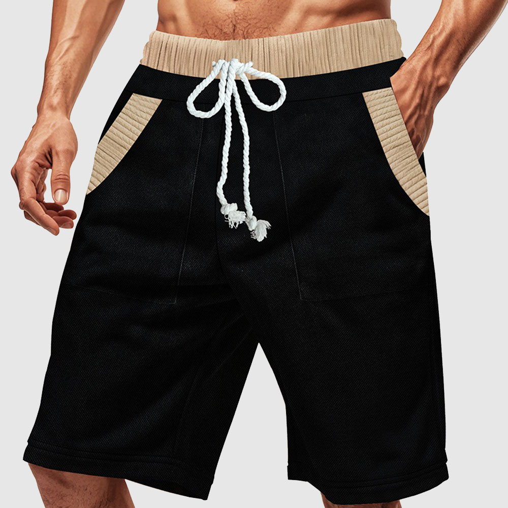 Lässige Frottee-Kontrast-Shorts für Herren