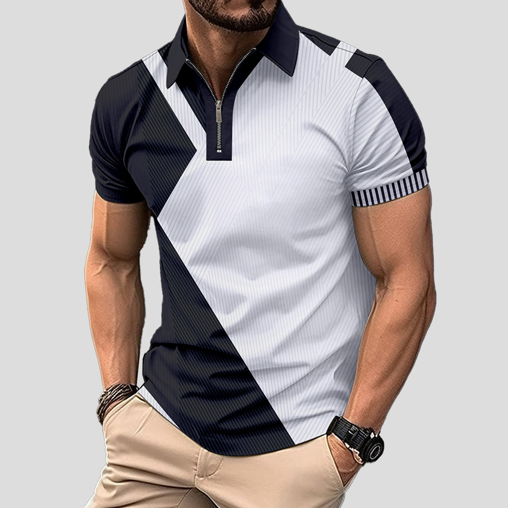 Modisches Poloshirt mit kurzen Ärmeln und farblich passendem Revers für Herren