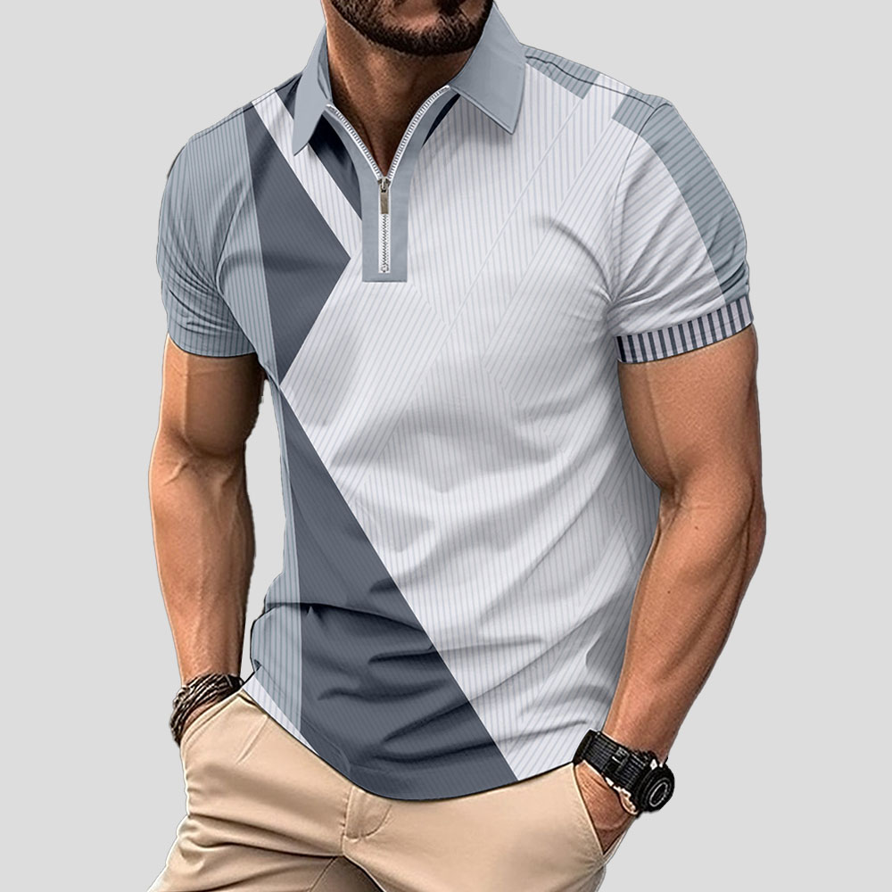 Modisches Poloshirt mit kurzen Ärmeln und farblich passendem Revers für Herren