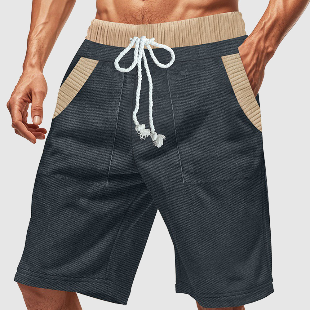 Lässige Frottee-Kontrast-Shorts für Herren