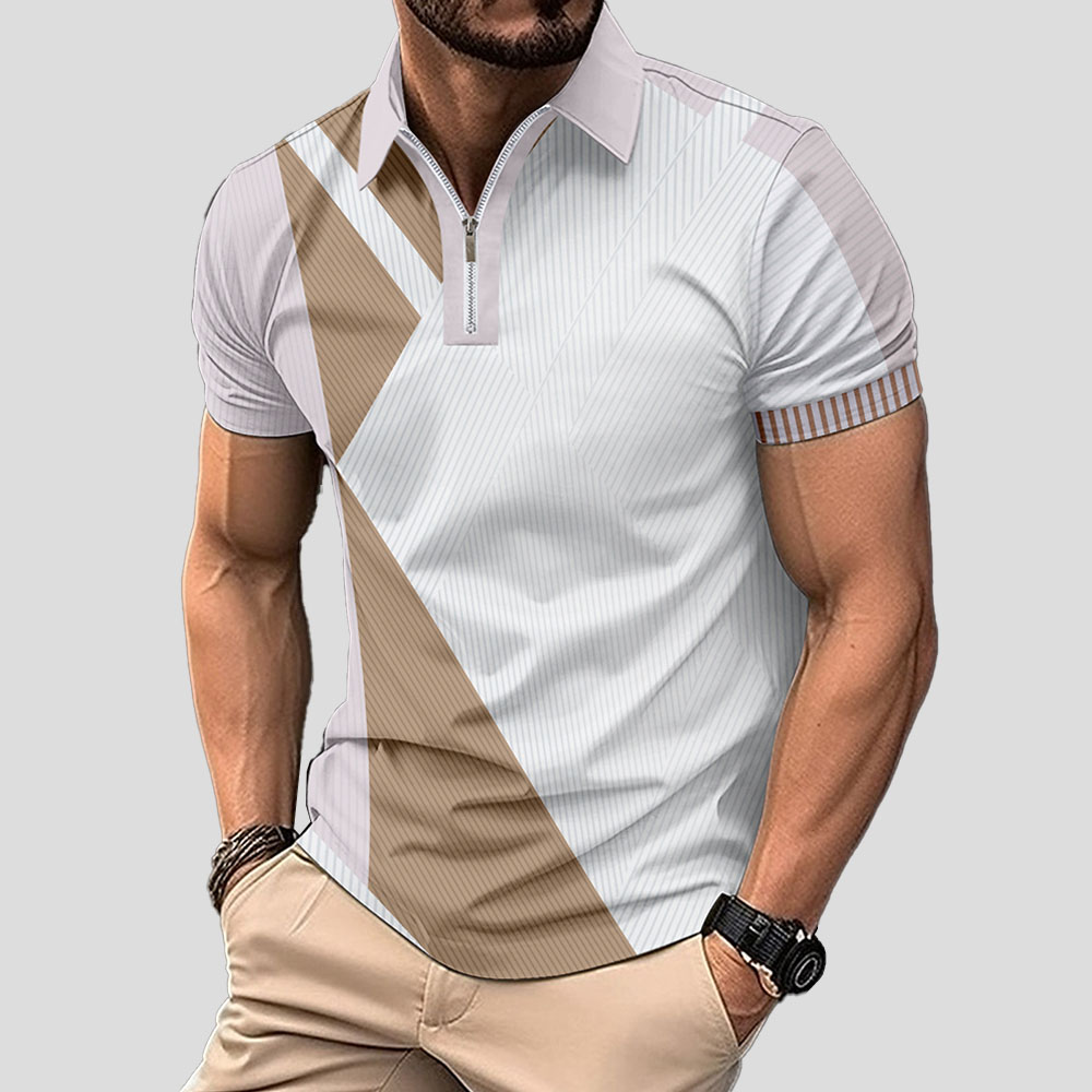 Modisches Poloshirt mit kurzen Ärmeln und farblich passendem Revers für Herren