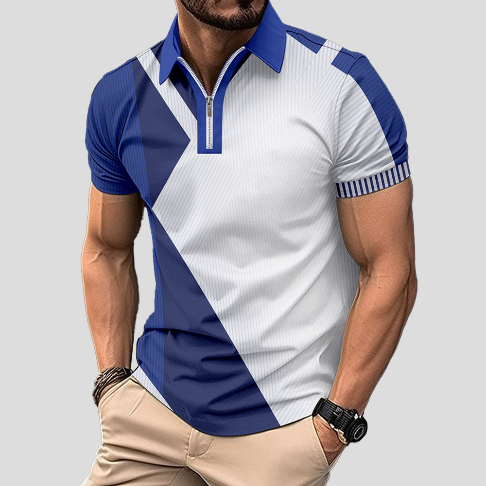 Modisches Poloshirt mit kurzen Ärmeln und farblich passendem Revers für Herren