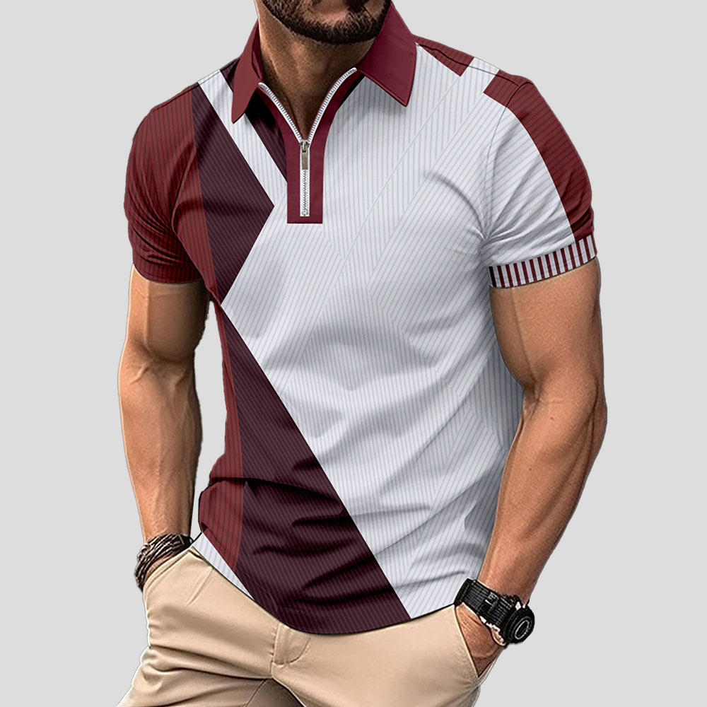 Modisches Poloshirt mit kurzen Ärmeln und farblich passendem Revers für Herren