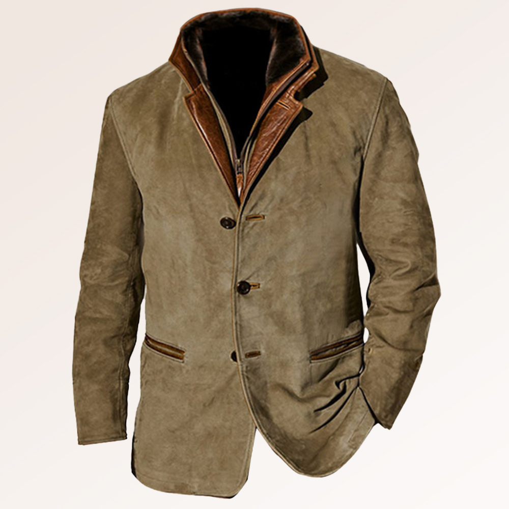 Modische Retro-Freizeitjacke mit Revers für Herren im Colorblock-Stil