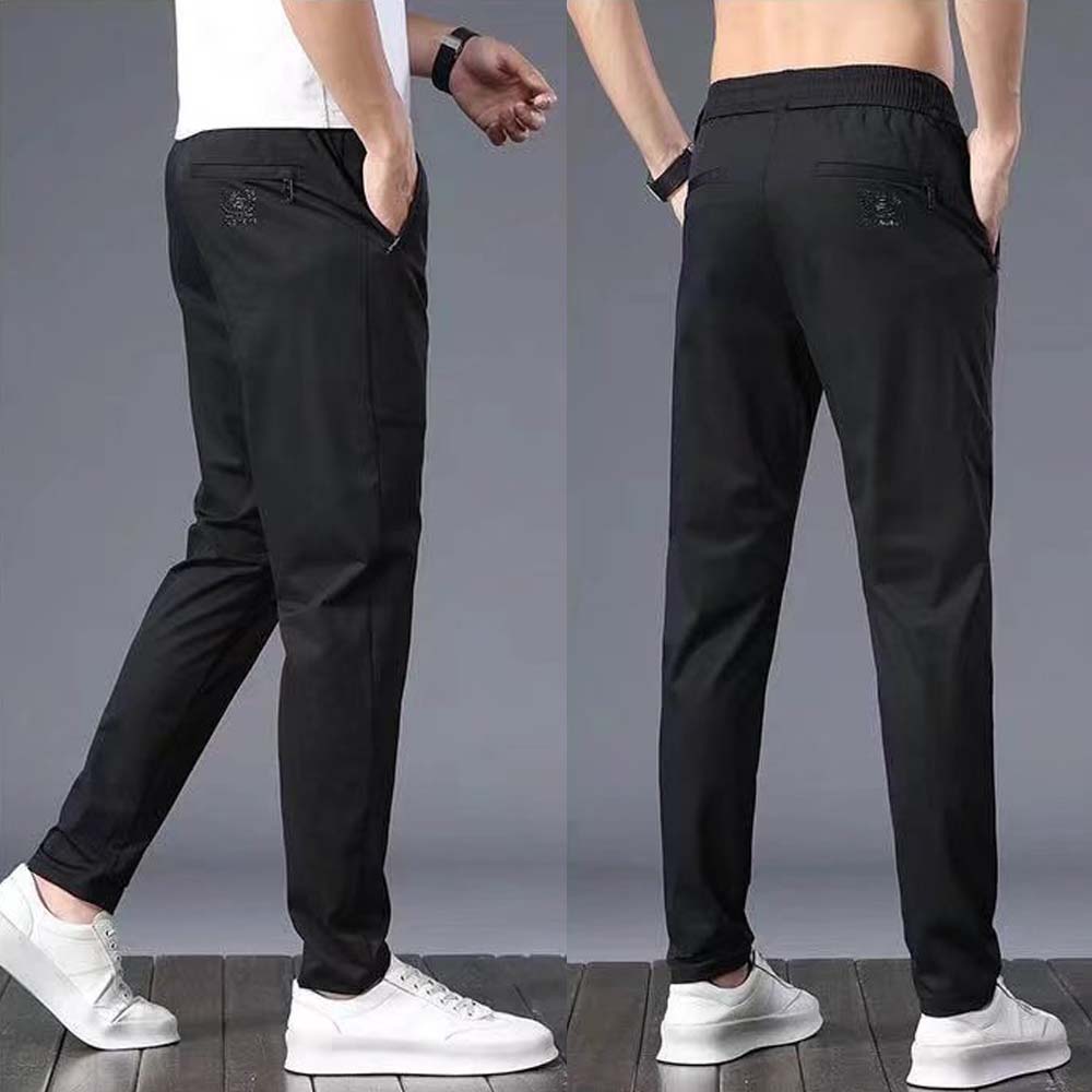Metallwolke Pantaloni casual dritti da uomo in seta di ghiaccio traspirante