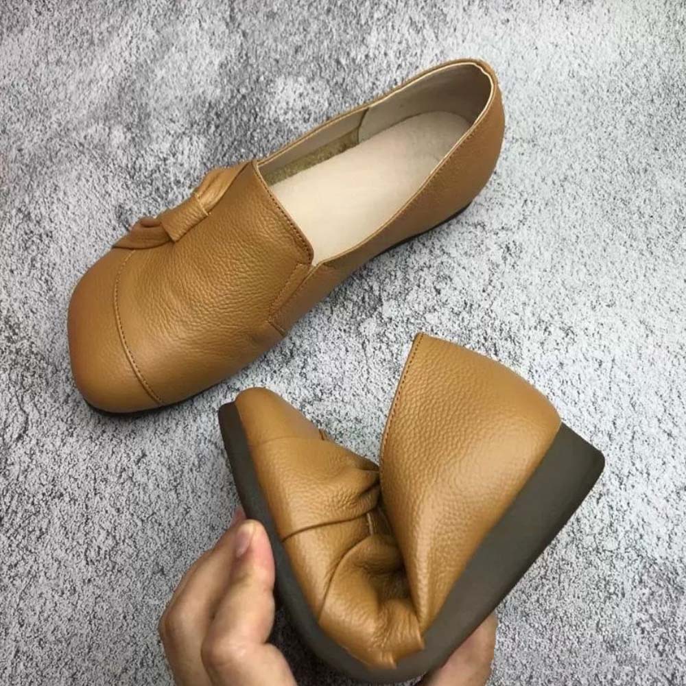 Neue Freizeitschuhe aus Leder mit Schleife für Damen