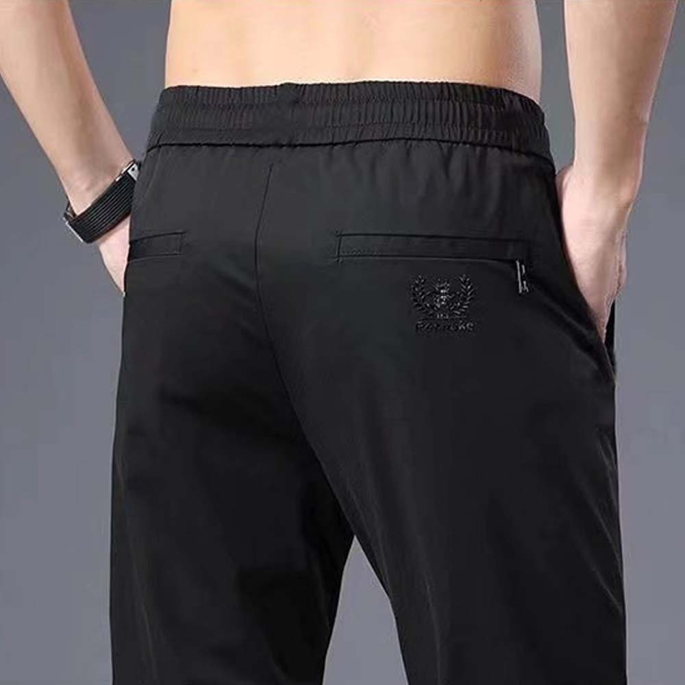 Metallwolke Pantaloni casual dritti da uomo in seta di ghiaccio traspirante