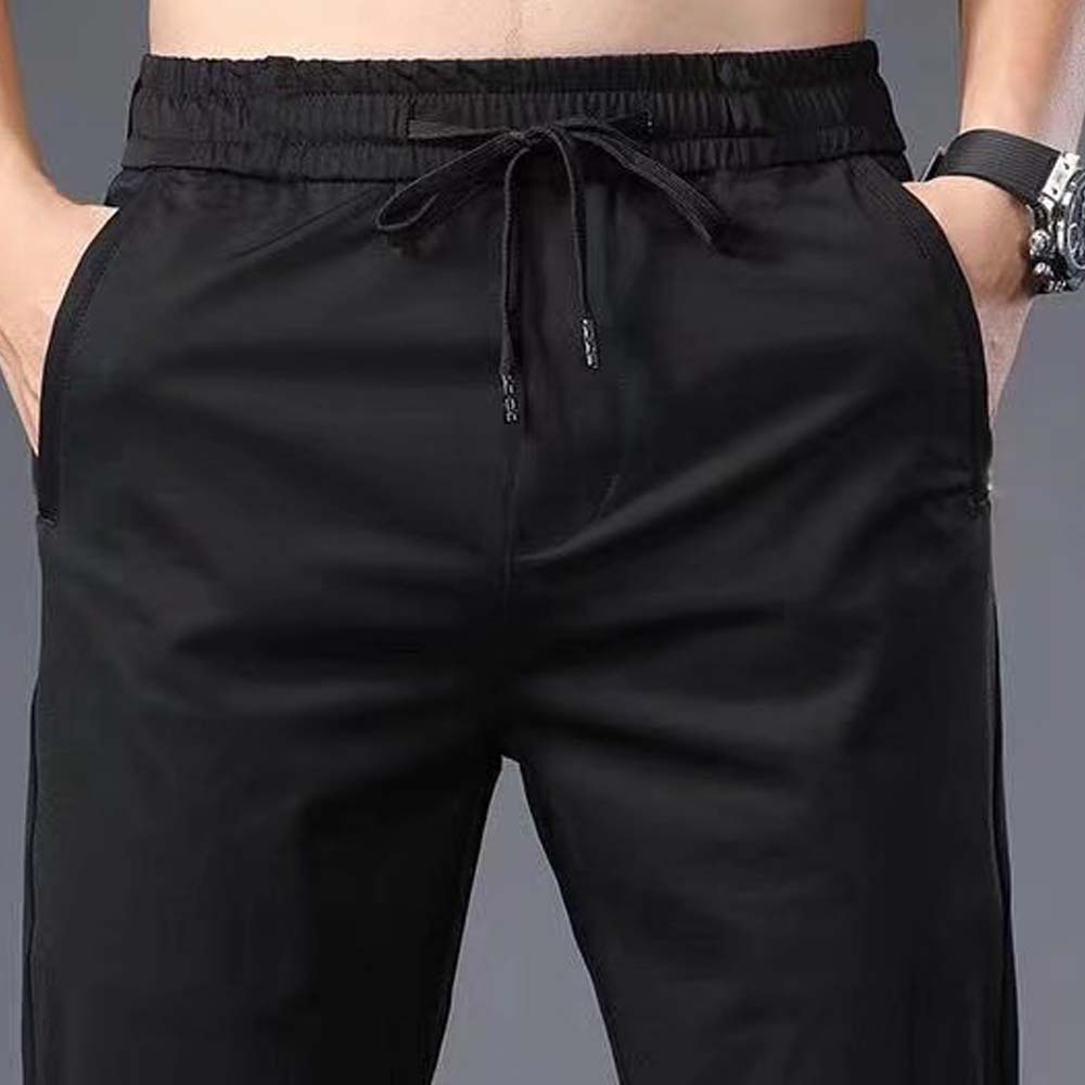 Metallwolke Pantaloni casual dritti da uomo in seta di ghiaccio traspirante