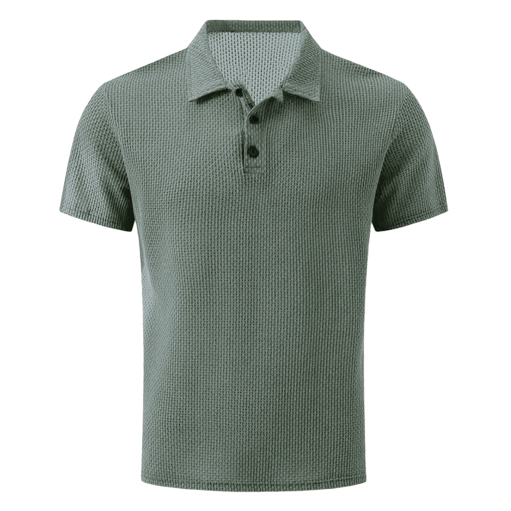 Kurzärmliges Poloshirt aus gestricktem Mesh für Herren