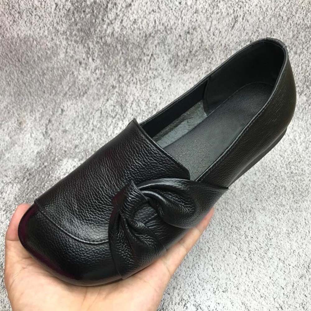 Neue Freizeitschuhe aus Leder mit Schleife für Damen