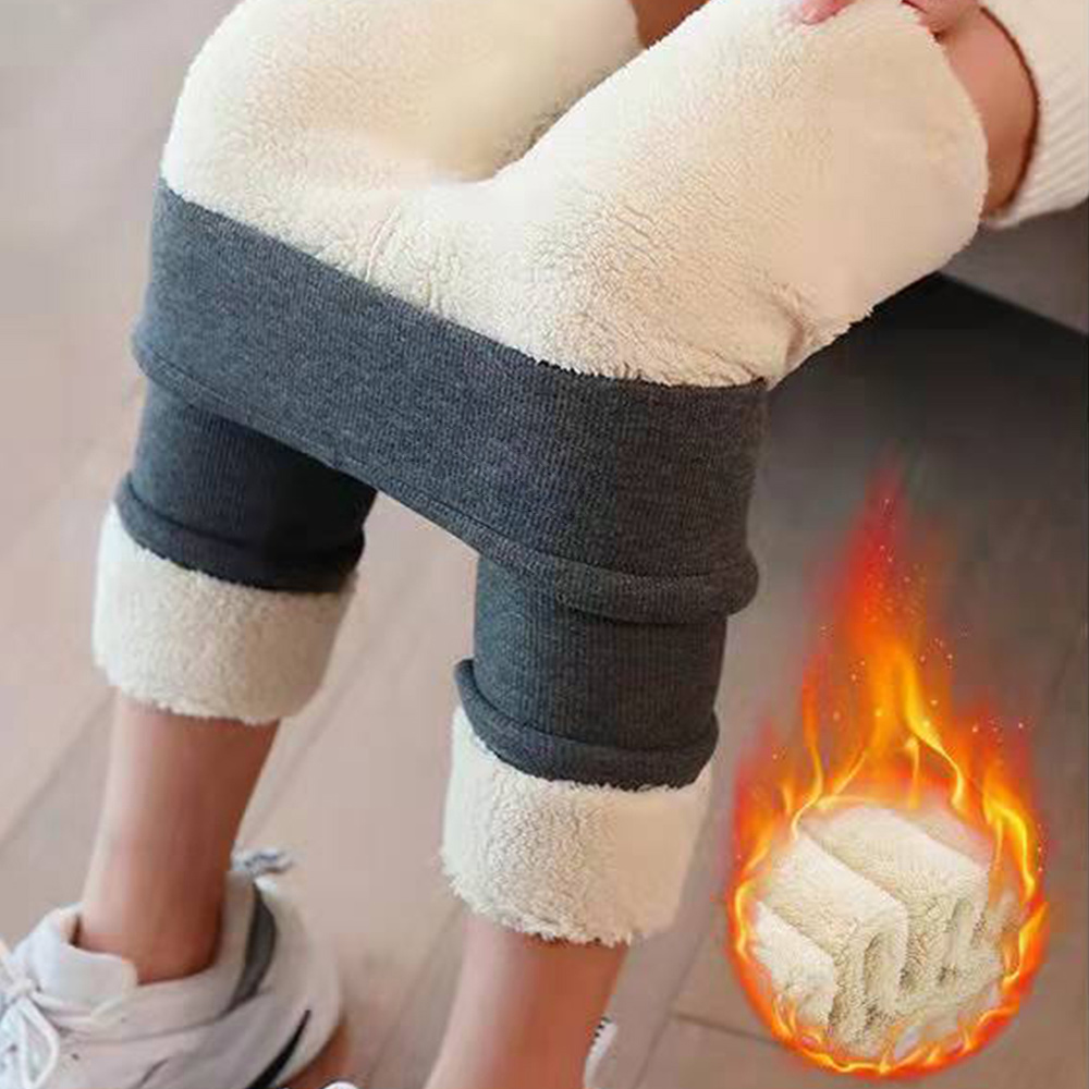 Verdickte warme Sherpa-Stretch-Leggings für Damen