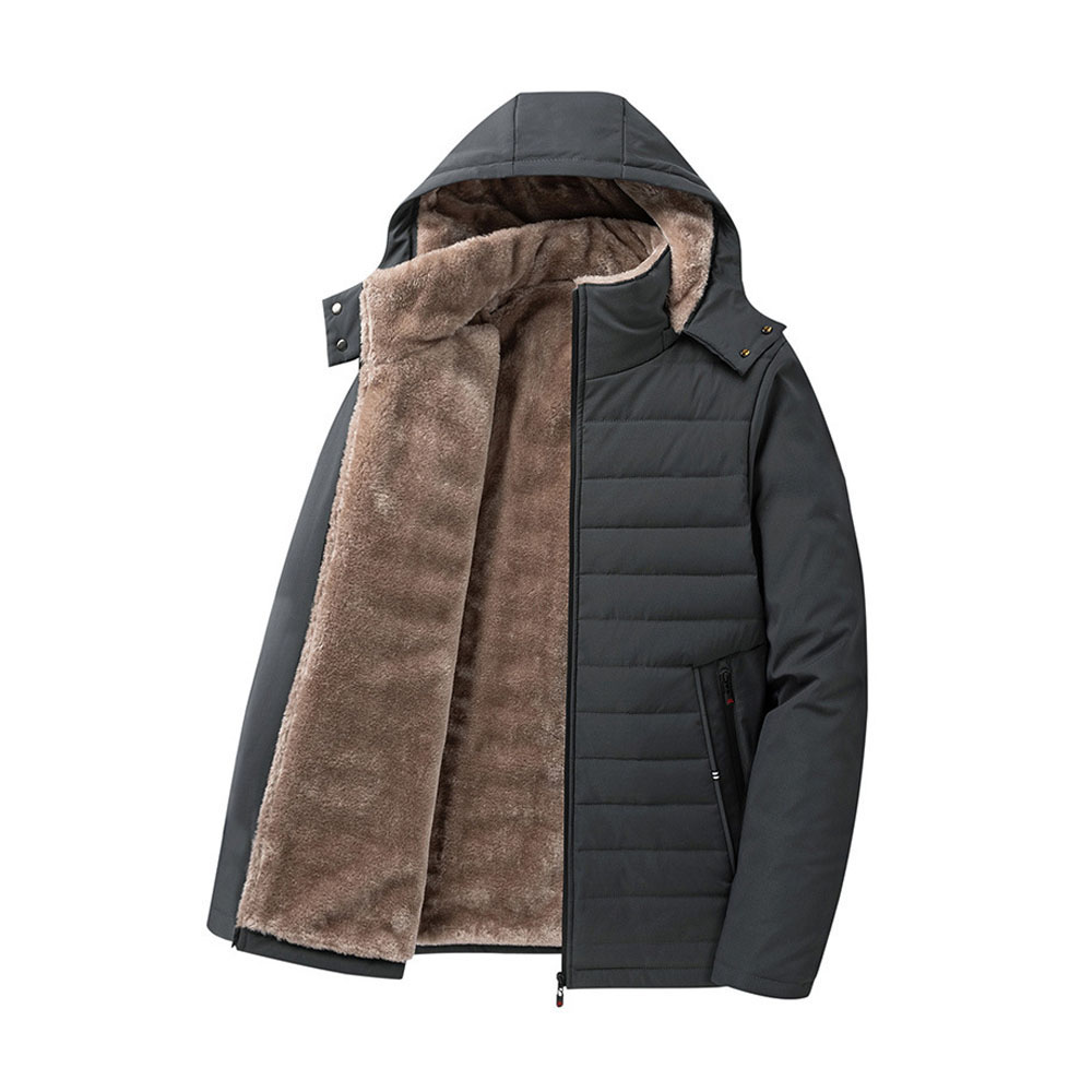 Veste à capuche épaisse en polaire pour hommes