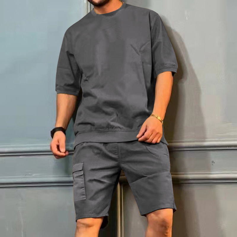Ensemble haut à manches mi-longues et short de sport pour homme