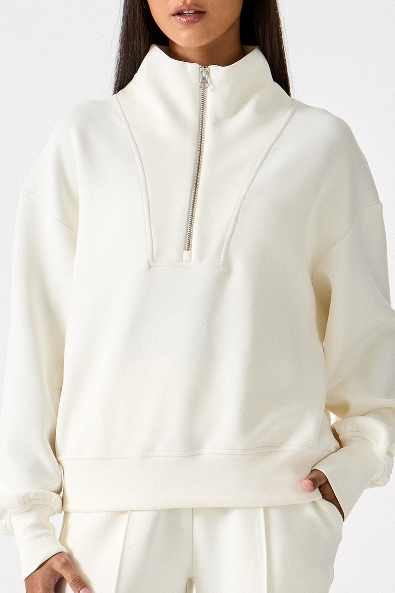Half-Zip Loose Hoodie
