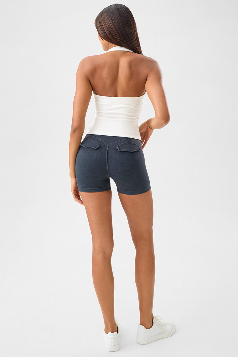 Denim Look Flap Shorts