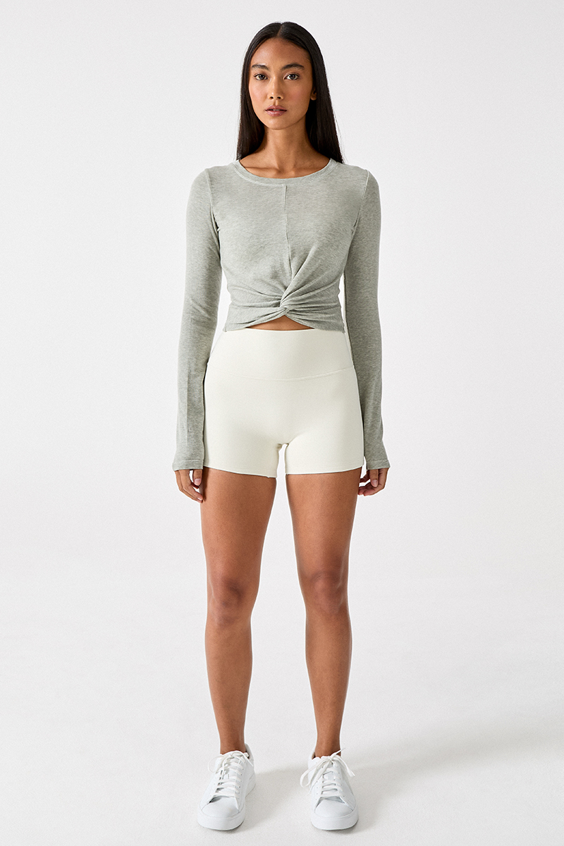 Crossover Wool Long Sleeve Top