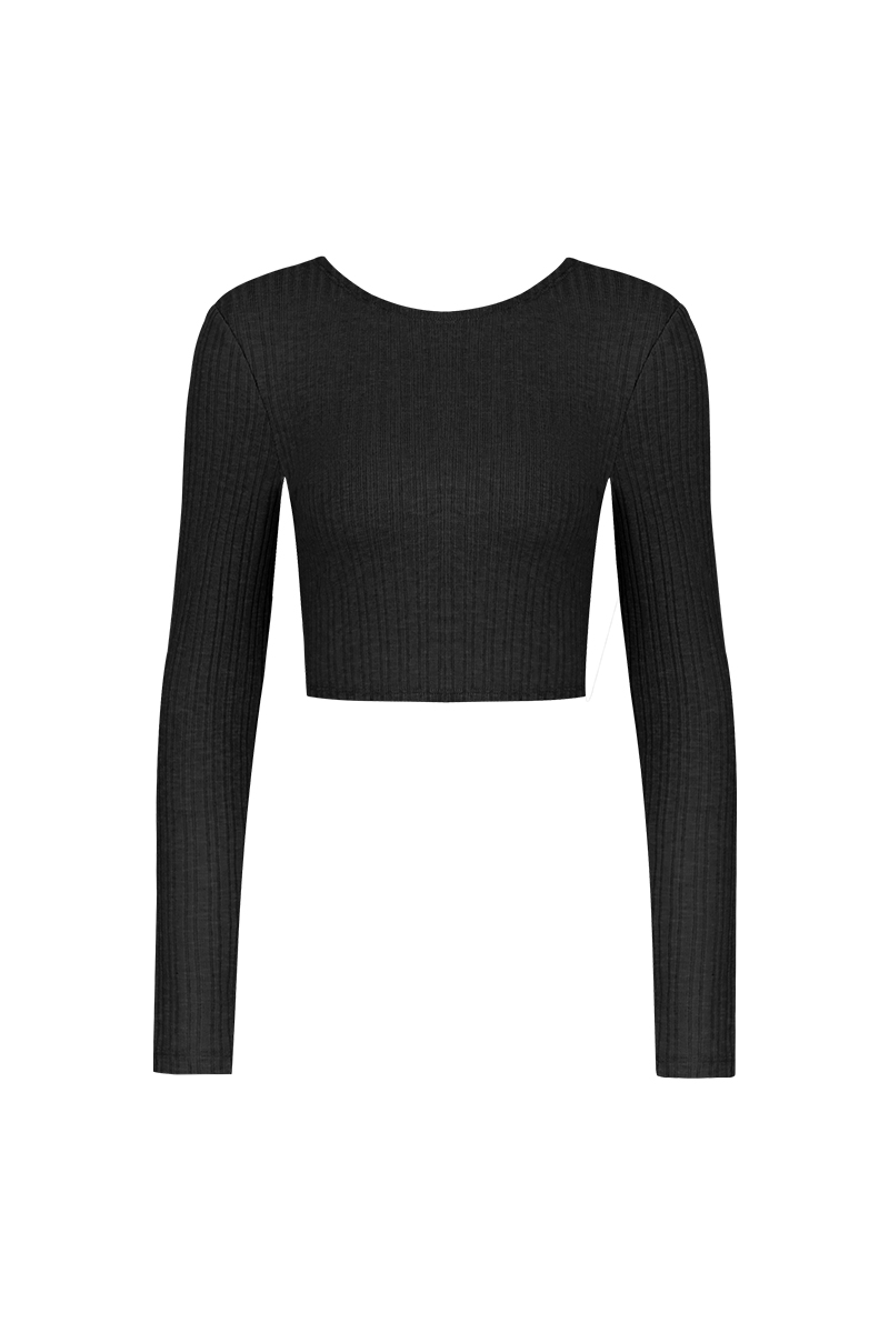 Backless Twist Long Sleeve Top