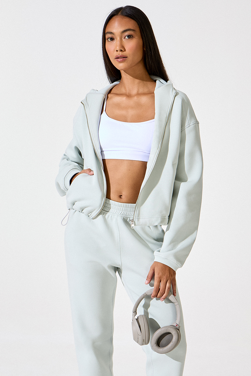 Loose Zip Fleece Hoodie