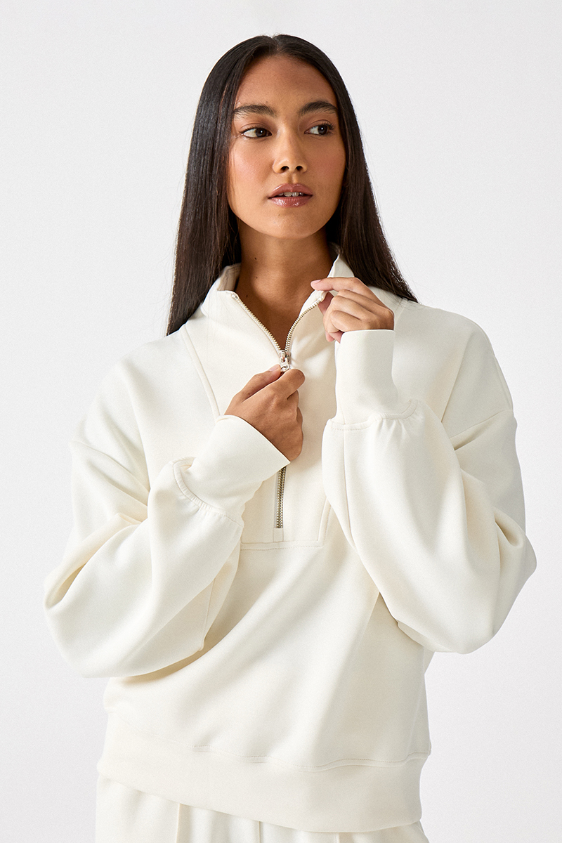 Half-Zip Loose Hoodie