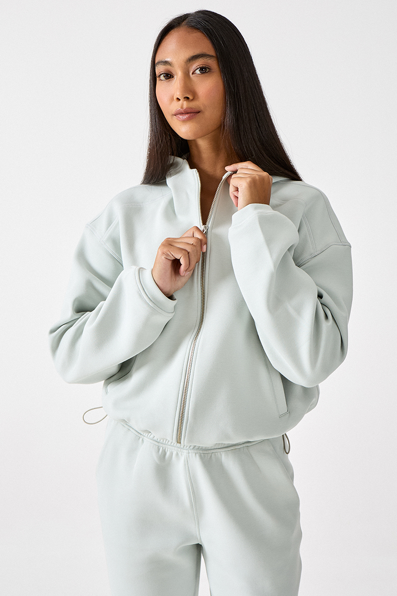 Loose Zip Fleece Hoodie