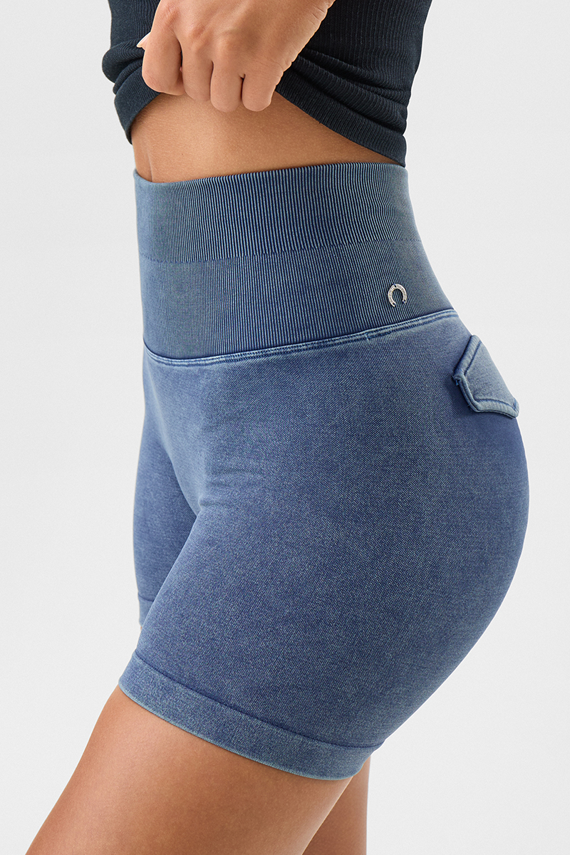 Denim Look Flap Shorts